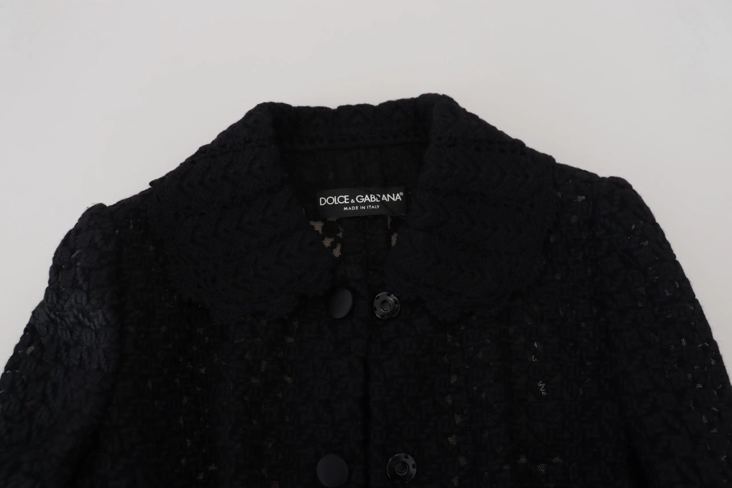 Black Wool Knitted Button Down Collar Jacket sold by Lord & Taylor product image thumbnail 5