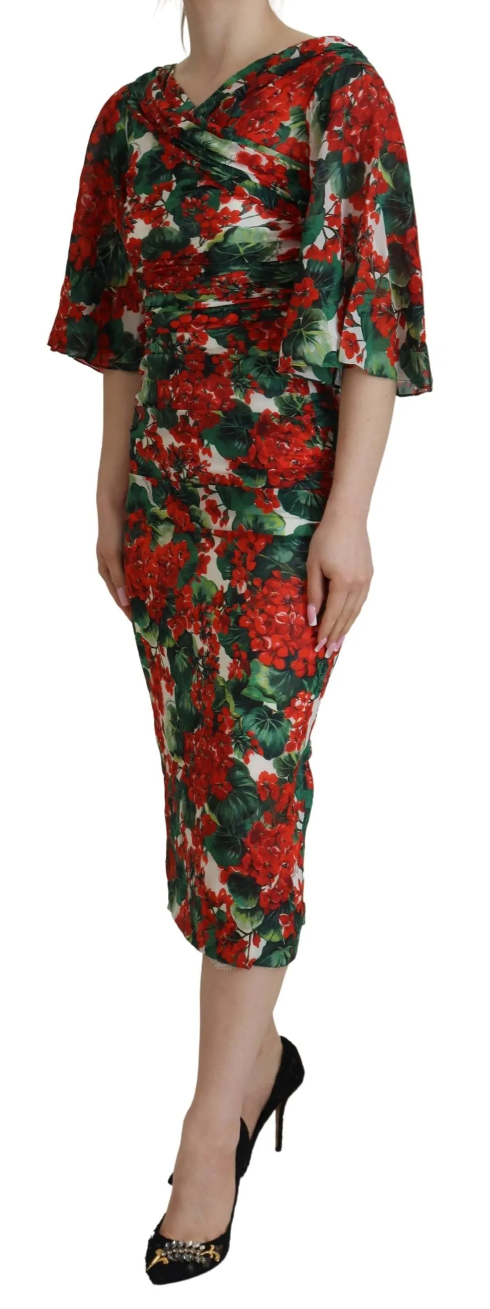 Multicolor Geranium Silk Sheath Midi Dress sold by Lord & Taylor product image thumbnail 2