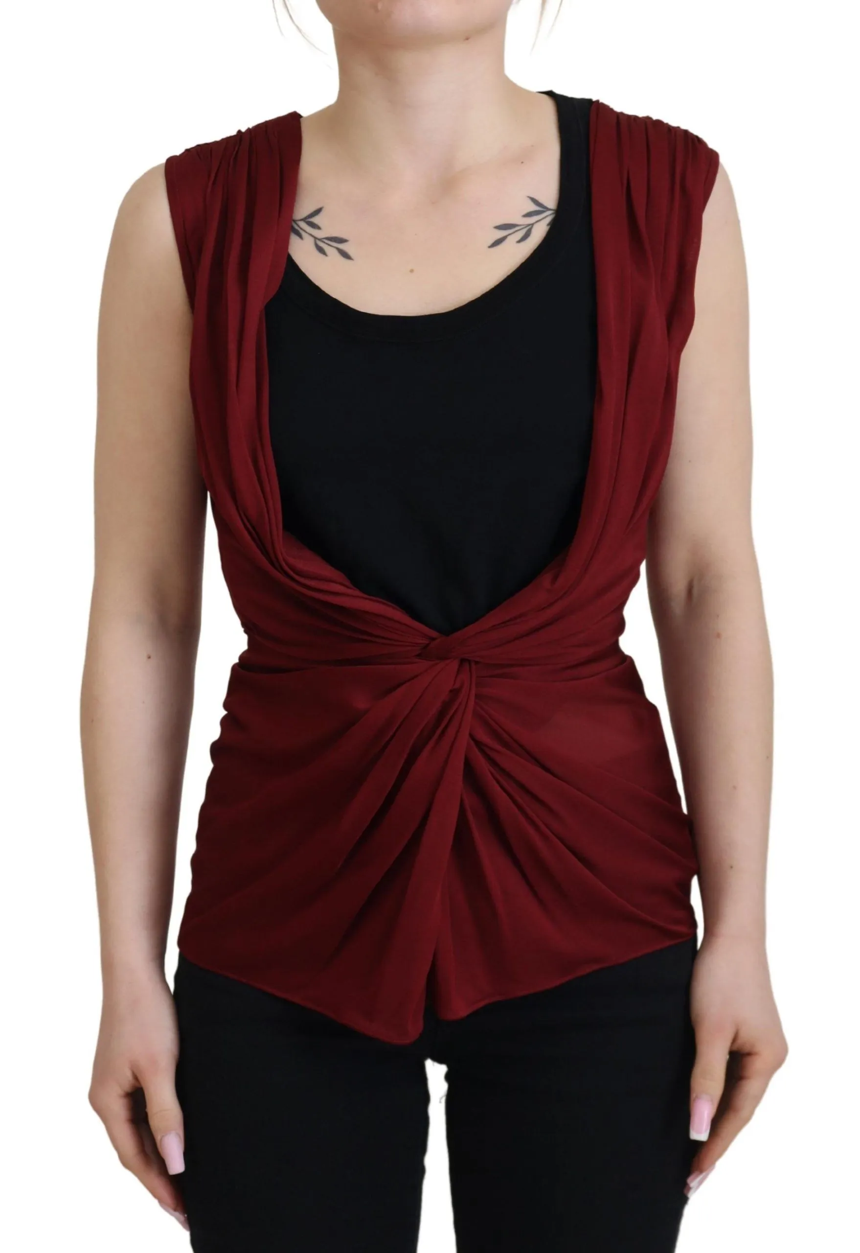 Bordeaux Silk Stretch Top Vest Blouse sold by Lord & Taylor
