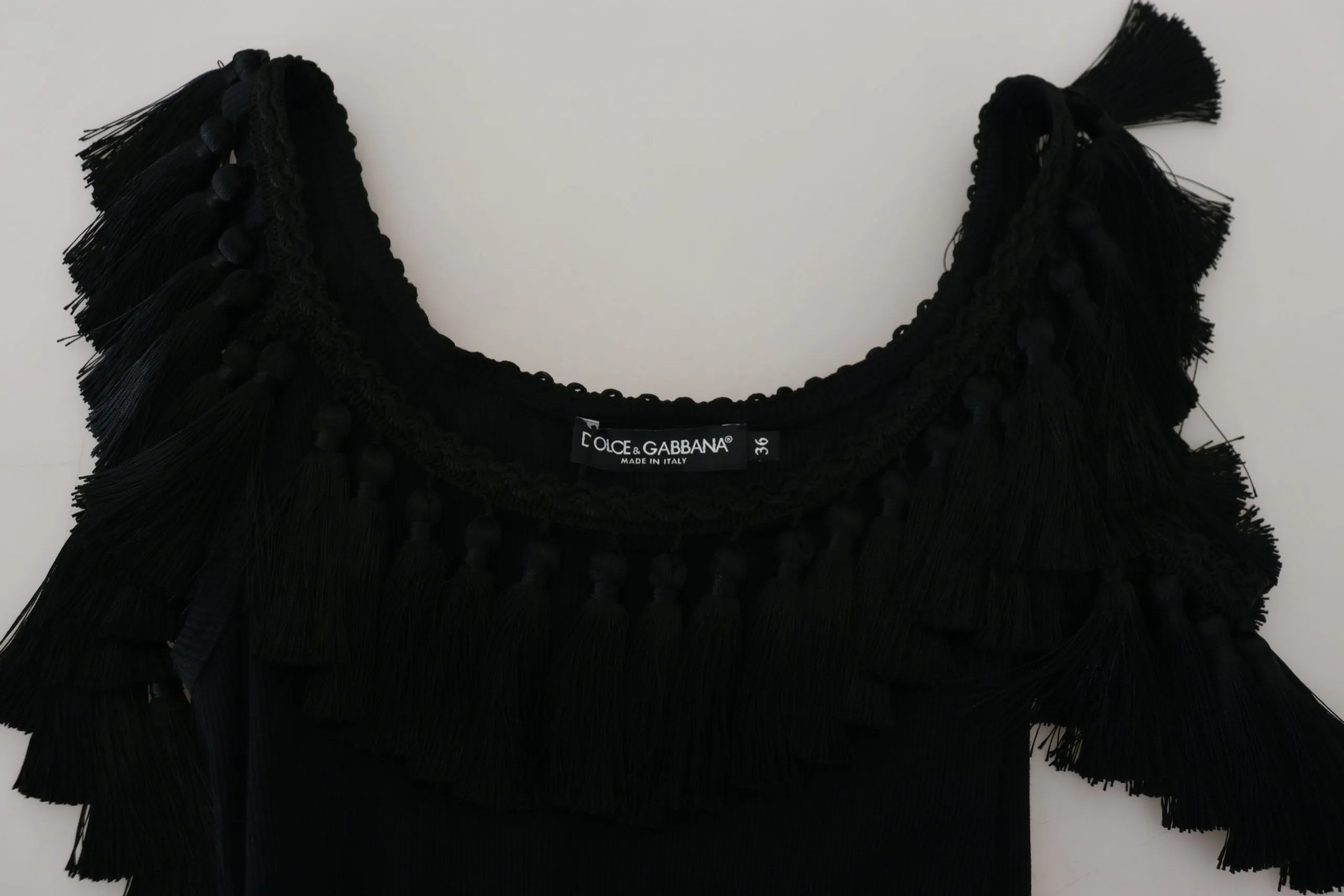 Black Tank Top Blouse Tassle Cotton Blouse sold by Lord & Taylor product image thumbnail 3