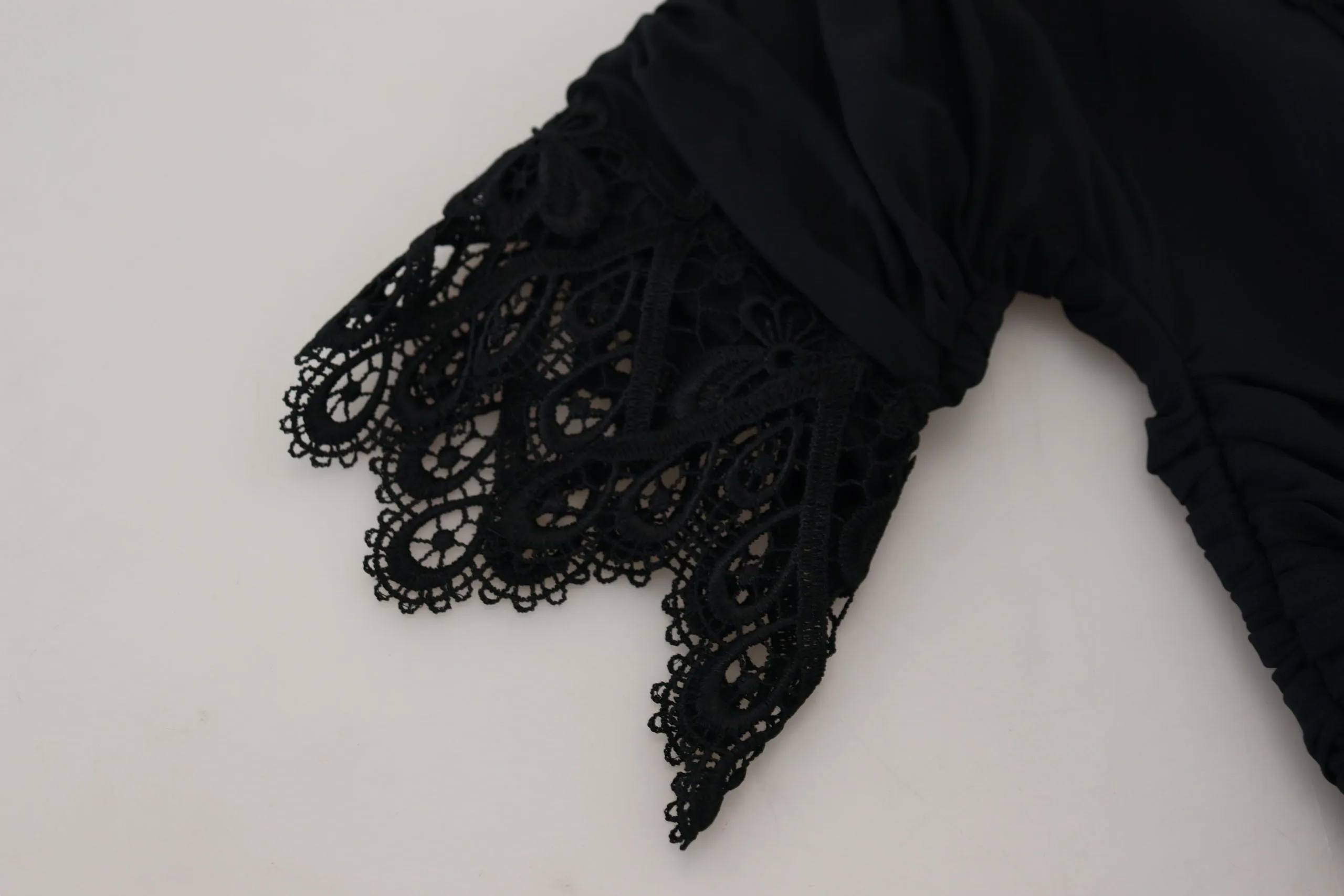 Black Sheath Midi Bodycon Lace Silk Dress sold by Lord & Taylor product image thumbnail 5