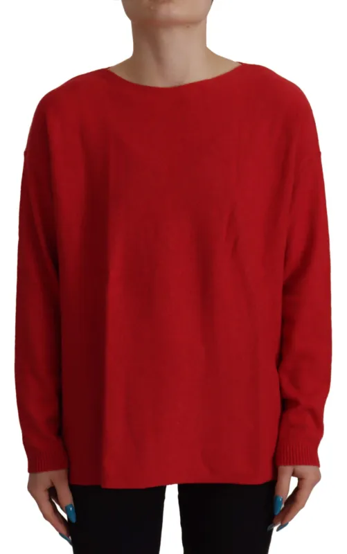 Red Wool Knit Round Neck Pullover Sweater sold by Lord & Taylor