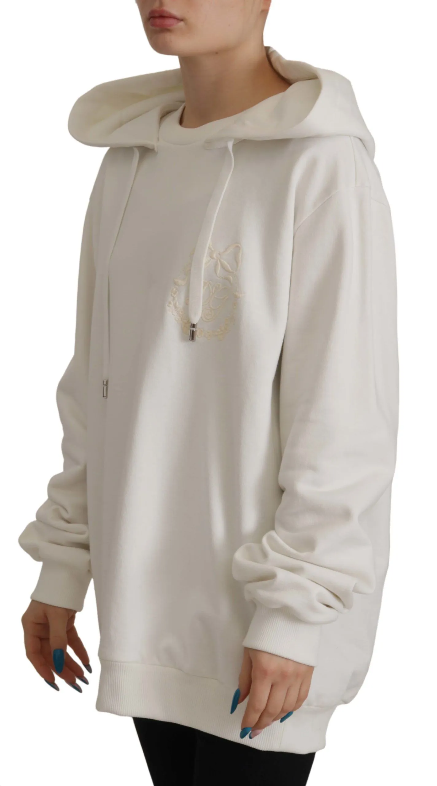 White Hoodie Pullover Embroidered Sweater sold by Lord & Taylor product image thumbnail 4