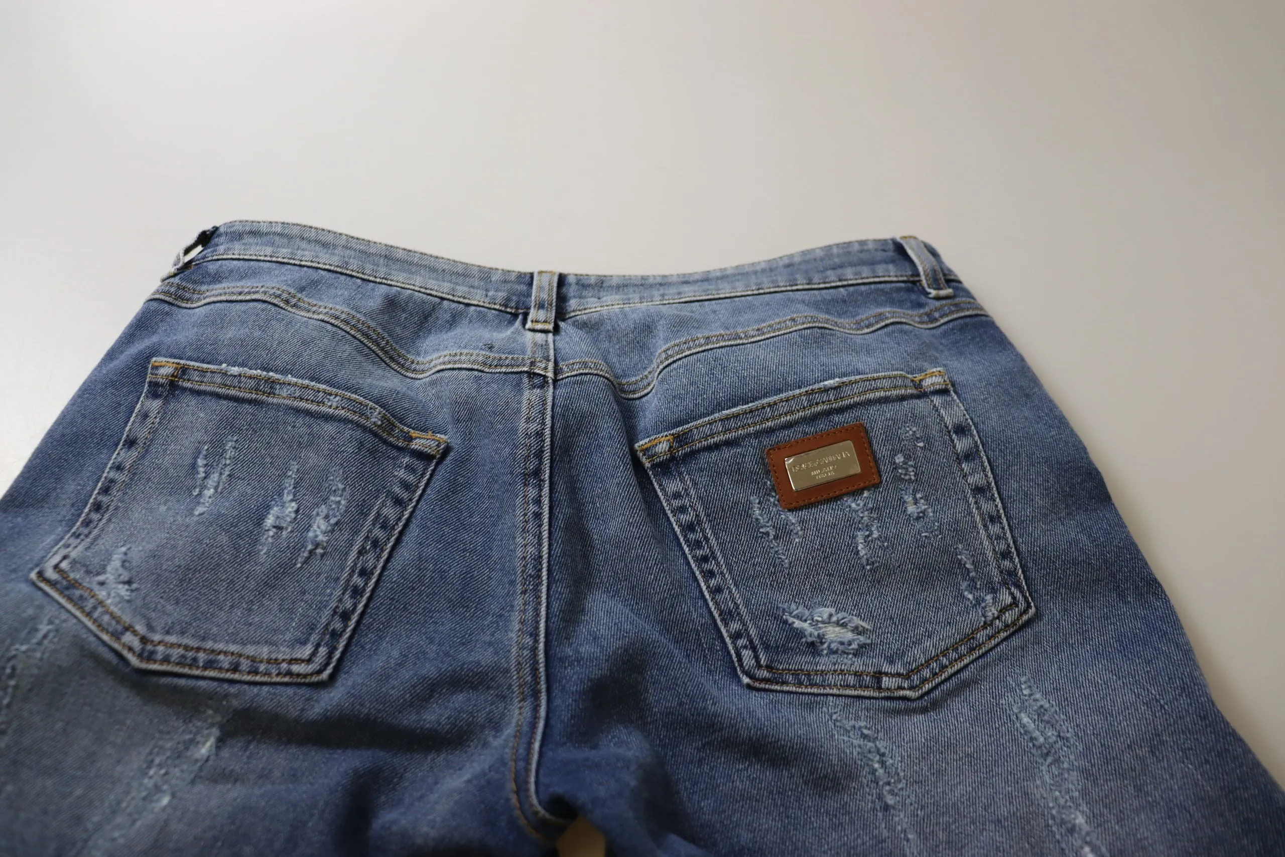 Blue Washed Cotton Skinny Low Waist Denim Jeans sold by Lord & Taylor product image thumbnail 4
