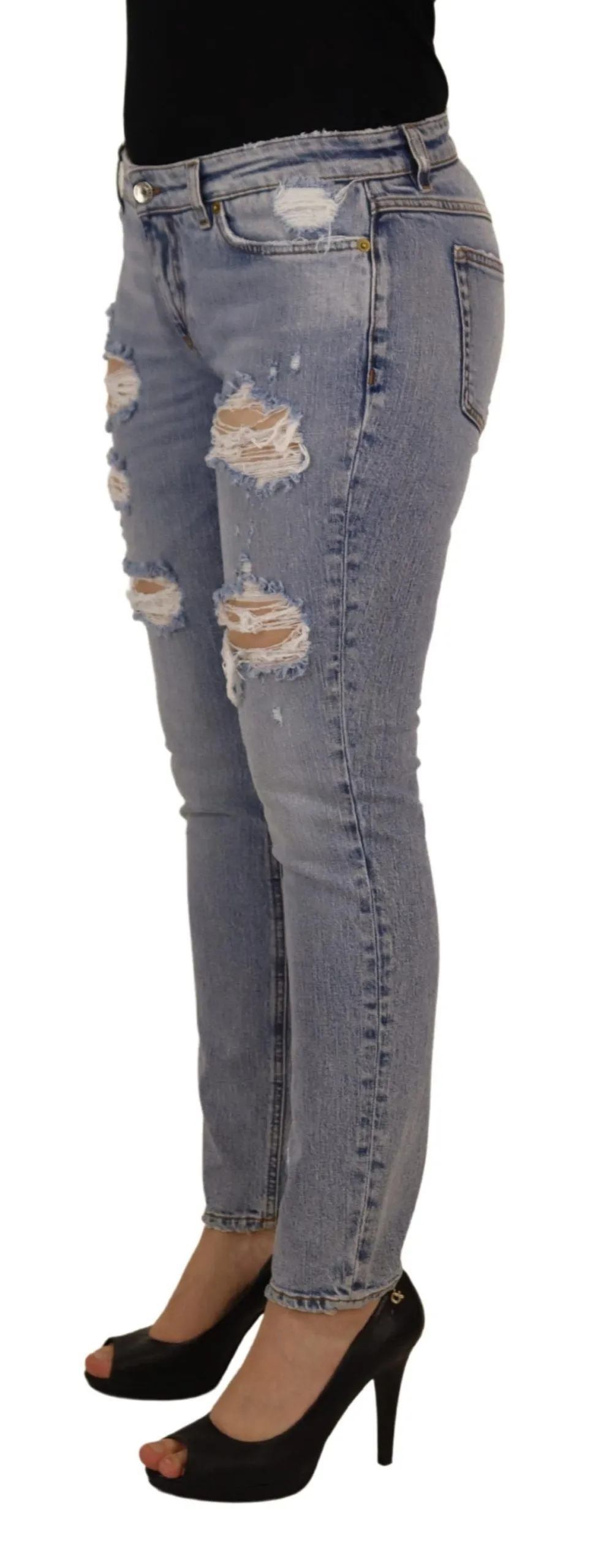 Blue Cotton Stretch Skinny Low Waist Denim Jeans sold by Lord & Taylor product image thumbnail 2
