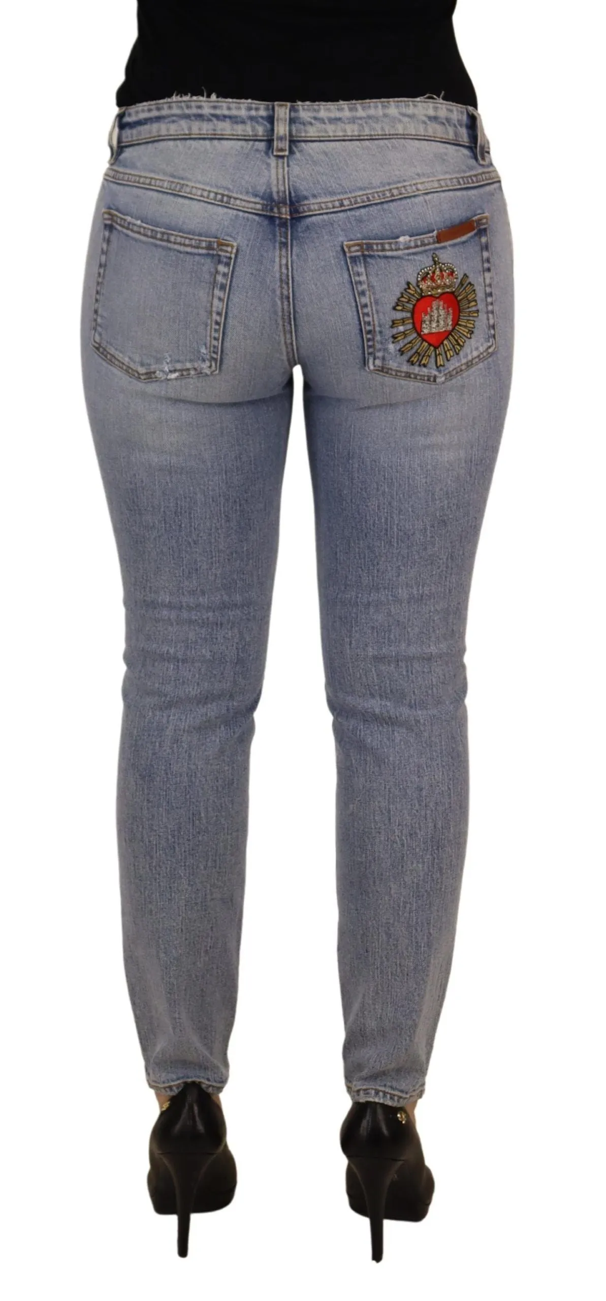 Blue Cotton Stretch Skinny Low Waist Denim Jeans sold by Lord & Taylor product image thumbnail 3