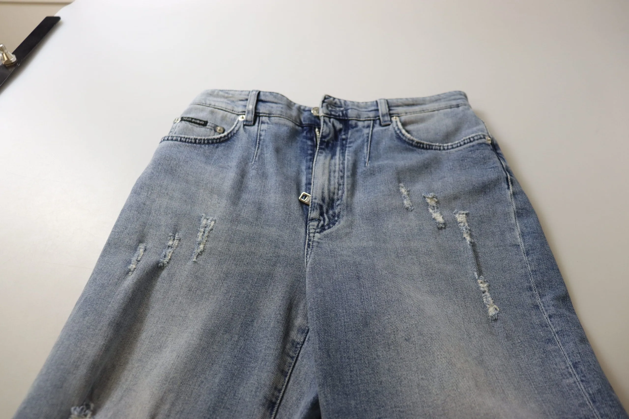 Blue Washed High Waist Cropped Denim Jeans sold by Lord & Taylor product image thumbnail 5