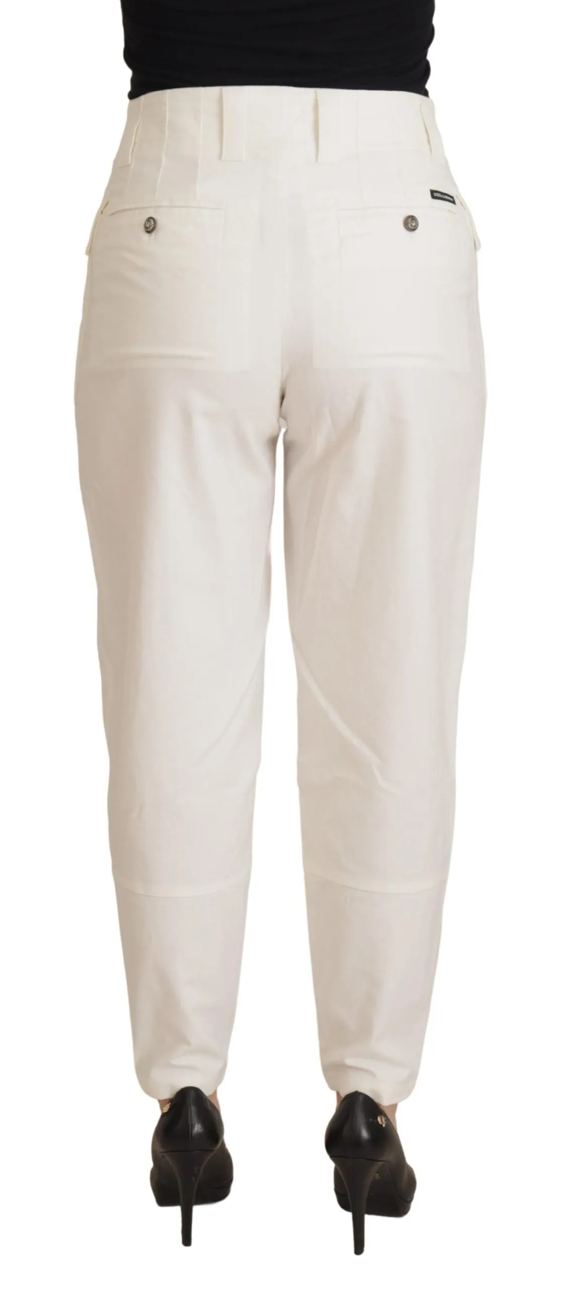 White High Waist Tapered Women Cotton Pants sold by Lord & Taylor product image thumbnail 2