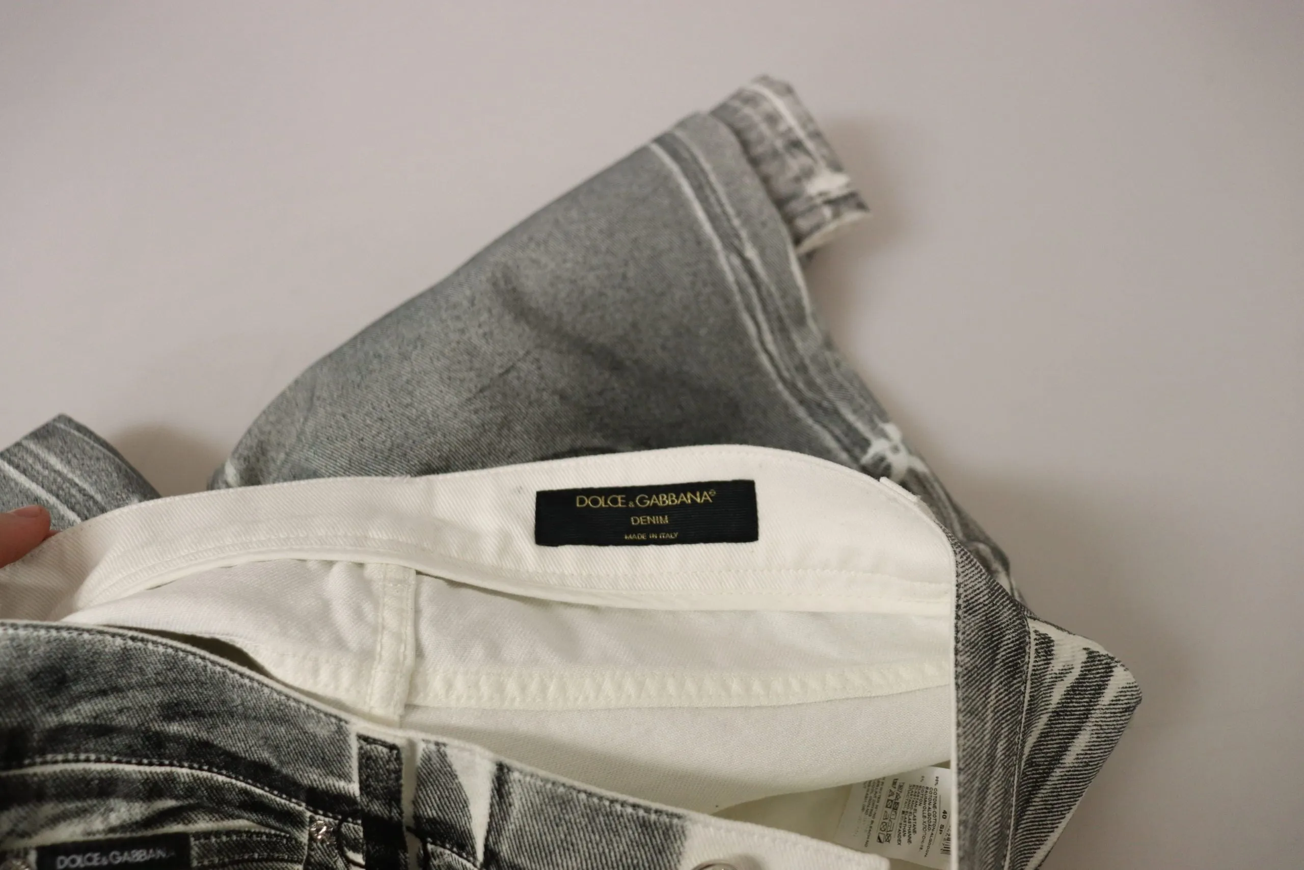 Grey Washed High Waist Denim Pants Cotton Jeans sold by Lord & Taylor product image thumbnail 4