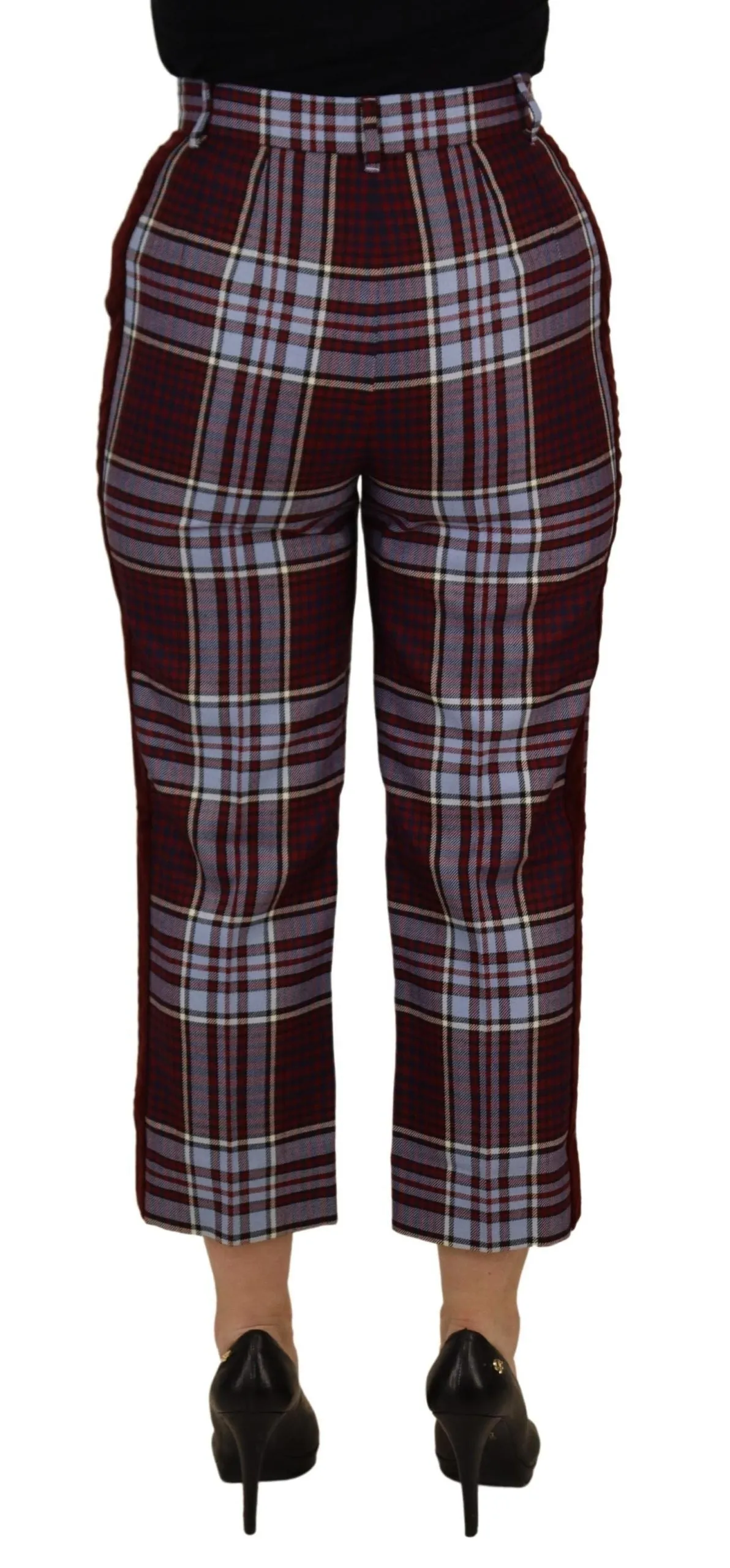 Gray Checked High Waist Cropped Trouser Pants sold by Lord & Taylor product image thumbnail 2