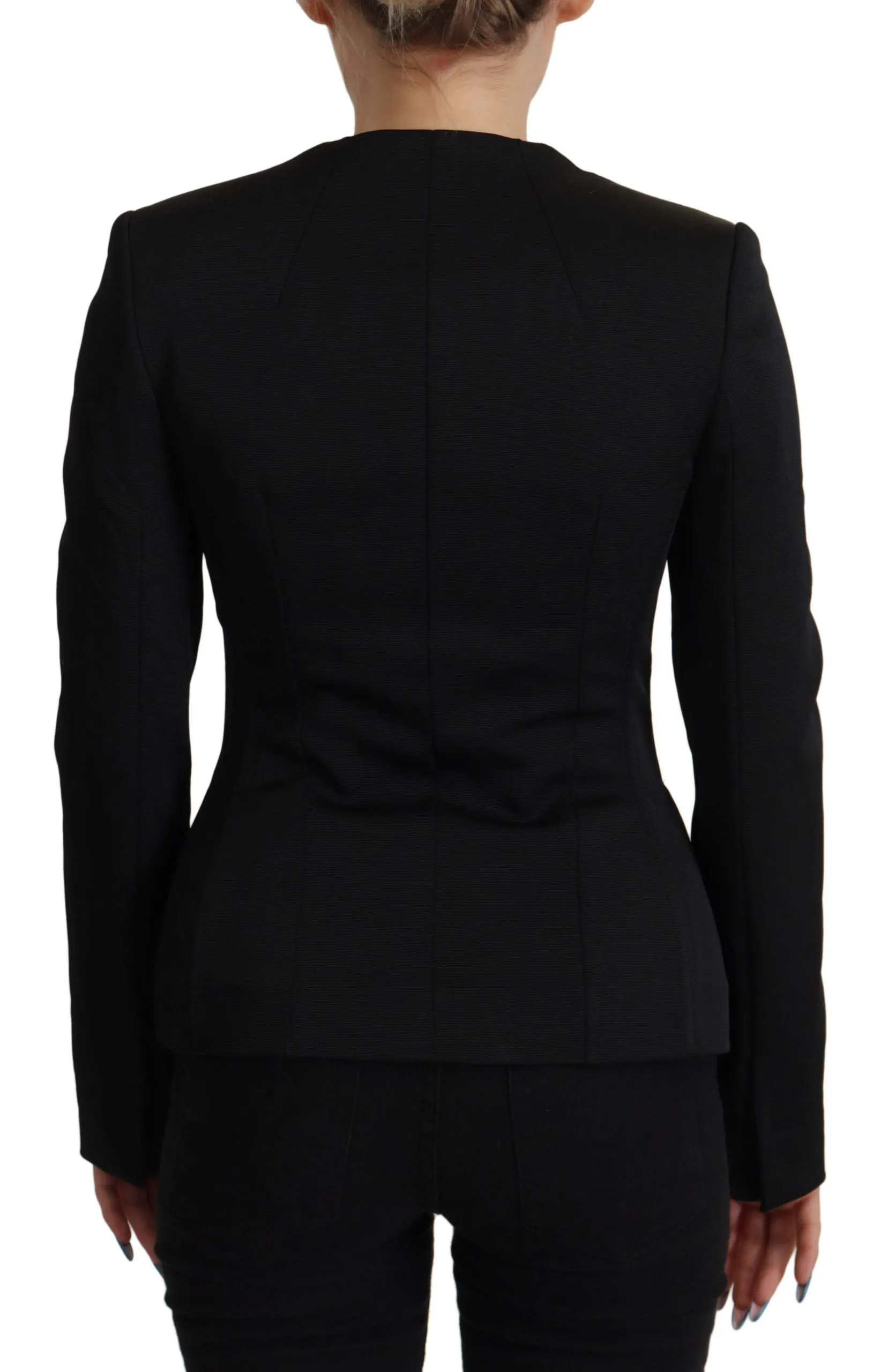 Black Slim Fit Long Sleeves Snap Jacket sold by Lord & Taylor product image thumbnail 2
