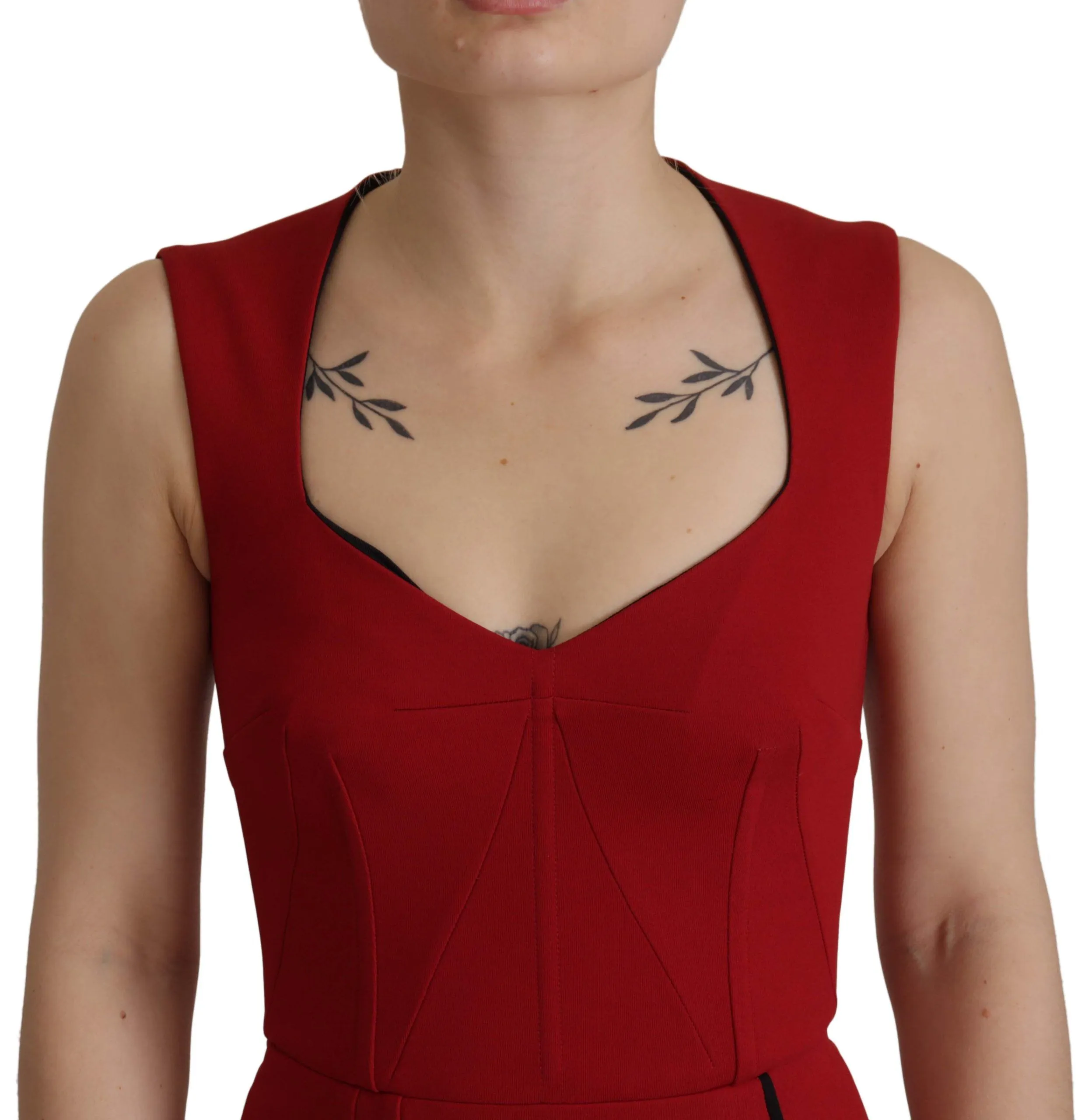 Red Sweetheart Neck Bodycon Midi Dress sold by Lord & Taylor product image thumbnail 3