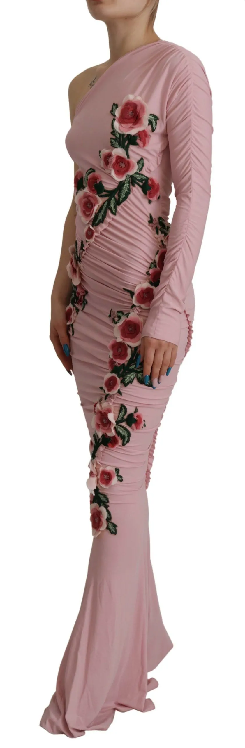 Pink Flower Embellished One Shoulder Dress sold by Lord & Taylor product image thumbnail 2