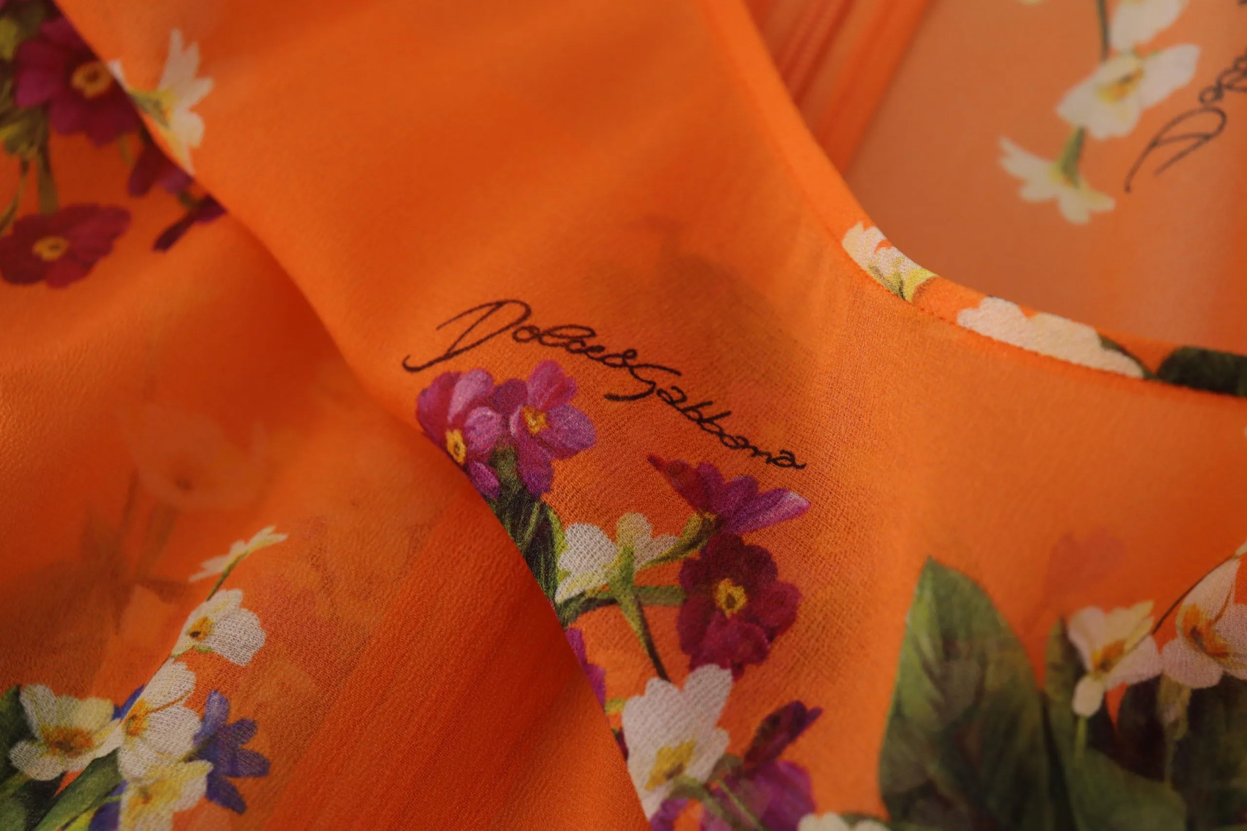 Orange Floral Print Long Sleeve Blouse sold by Lord & Taylor product image thumbnail 5
