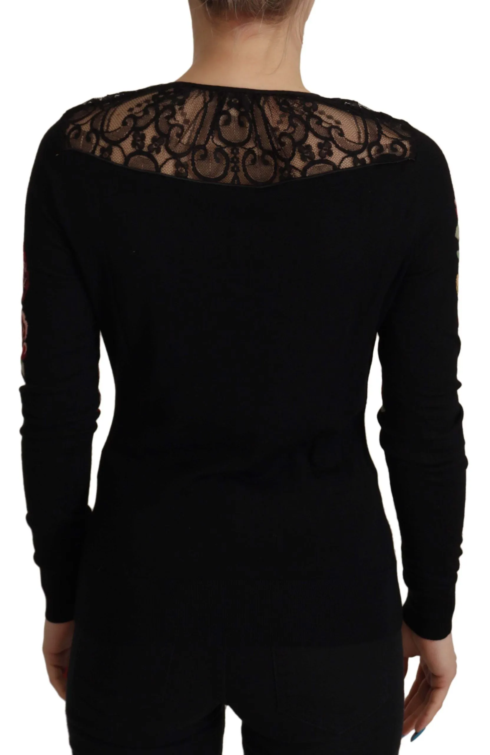 Black Lace Angel Roses Cardigan Sweater sold by Lord & Taylor product image thumbnail 2