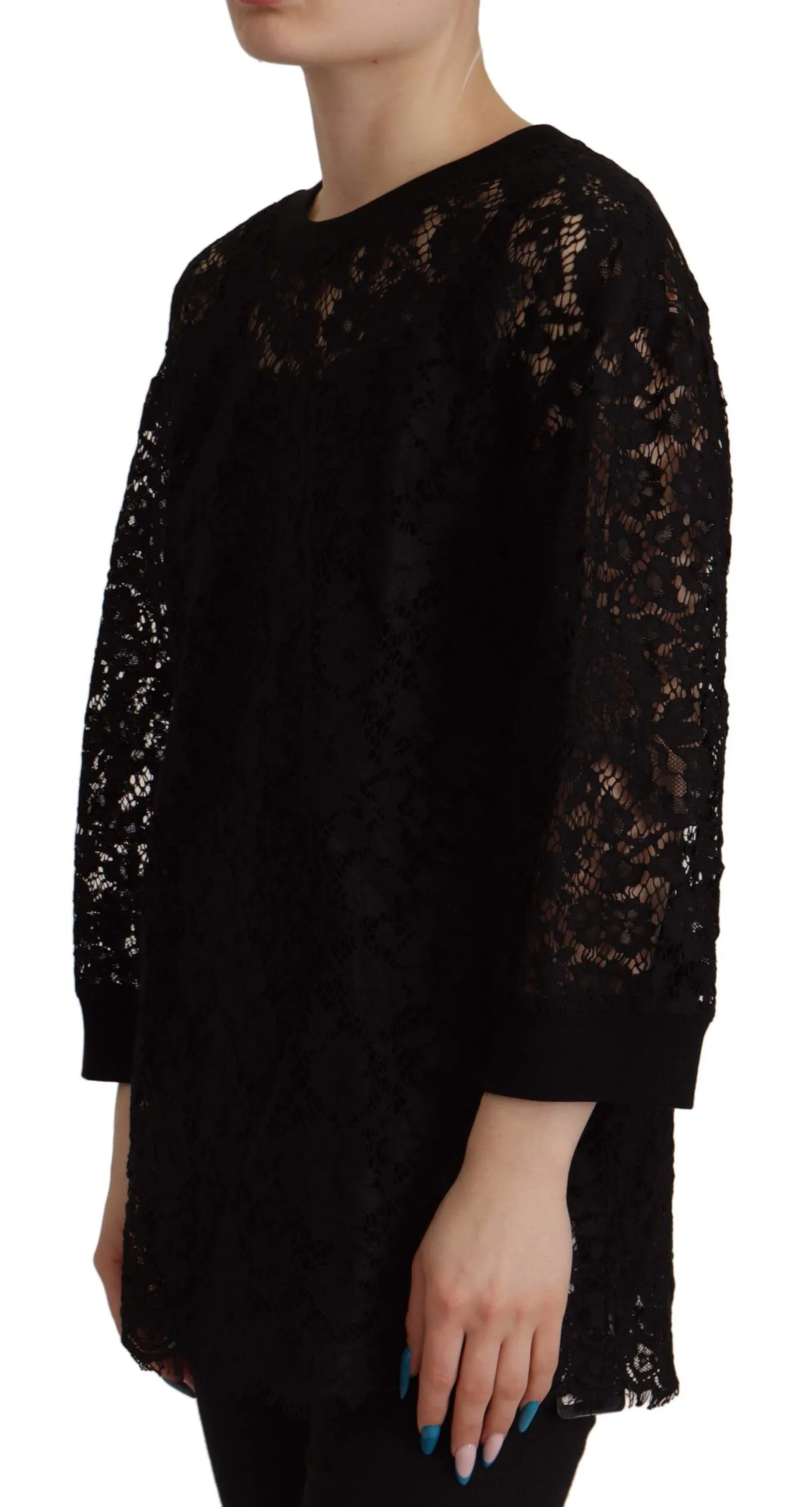 Black Floral Lace Pullover Sicily Blouse sold by Lord & Taylor product image thumbnail 2