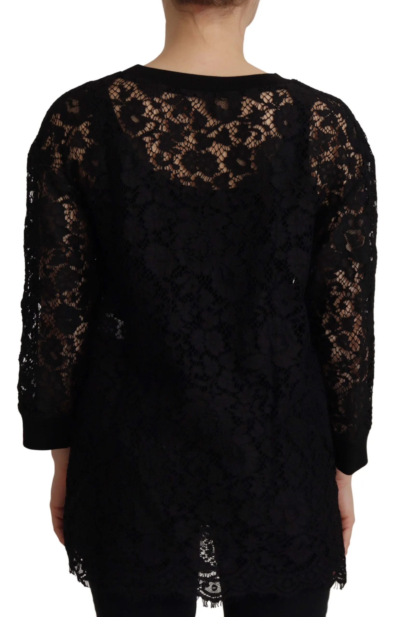 Black Floral Lace Pullover Sicily Blouse sold by Lord & Taylor product image thumbnail 3