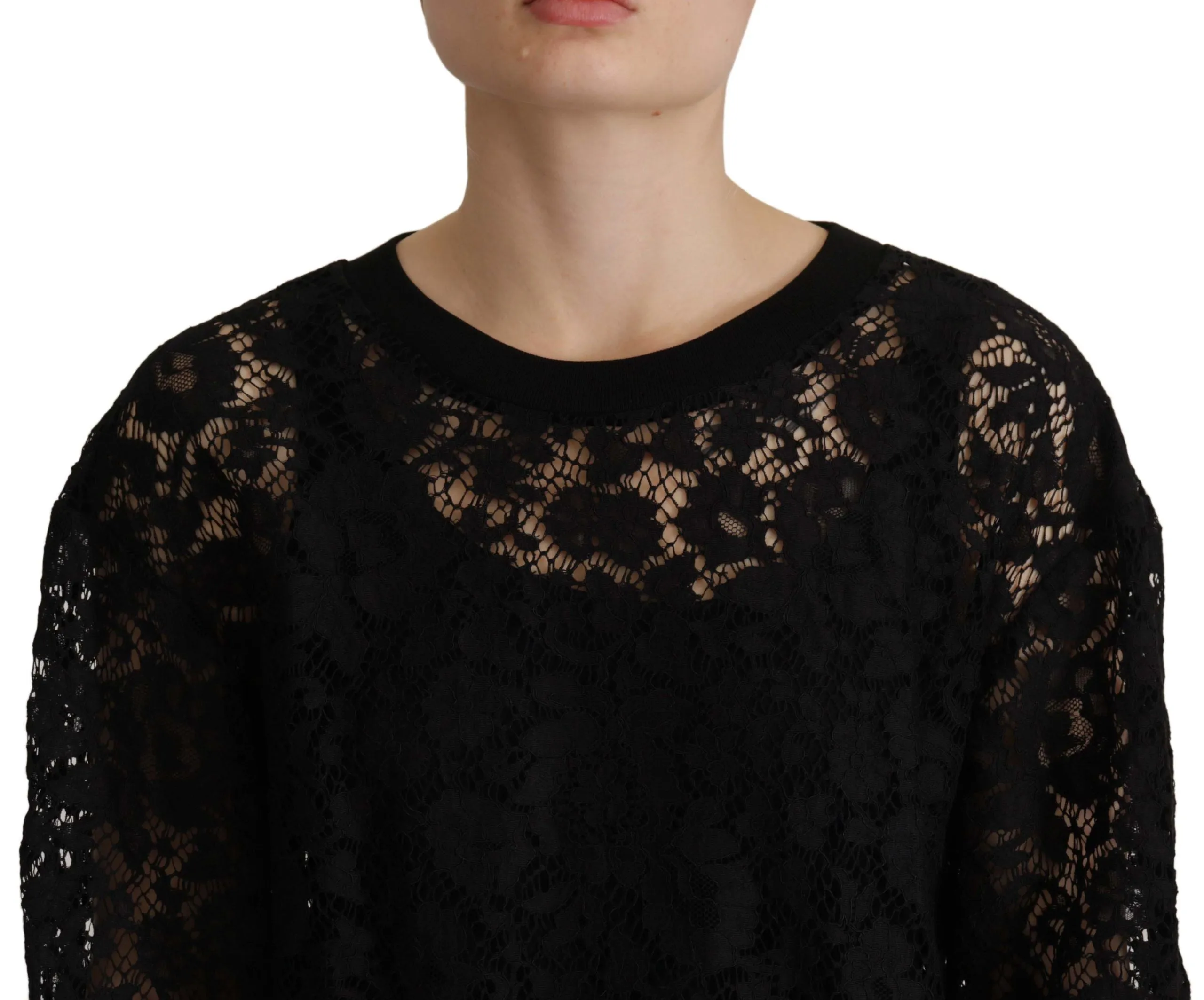 Black Floral Lace Pullover Sicily Blouse sold by Lord & Taylor product image thumbnail 4