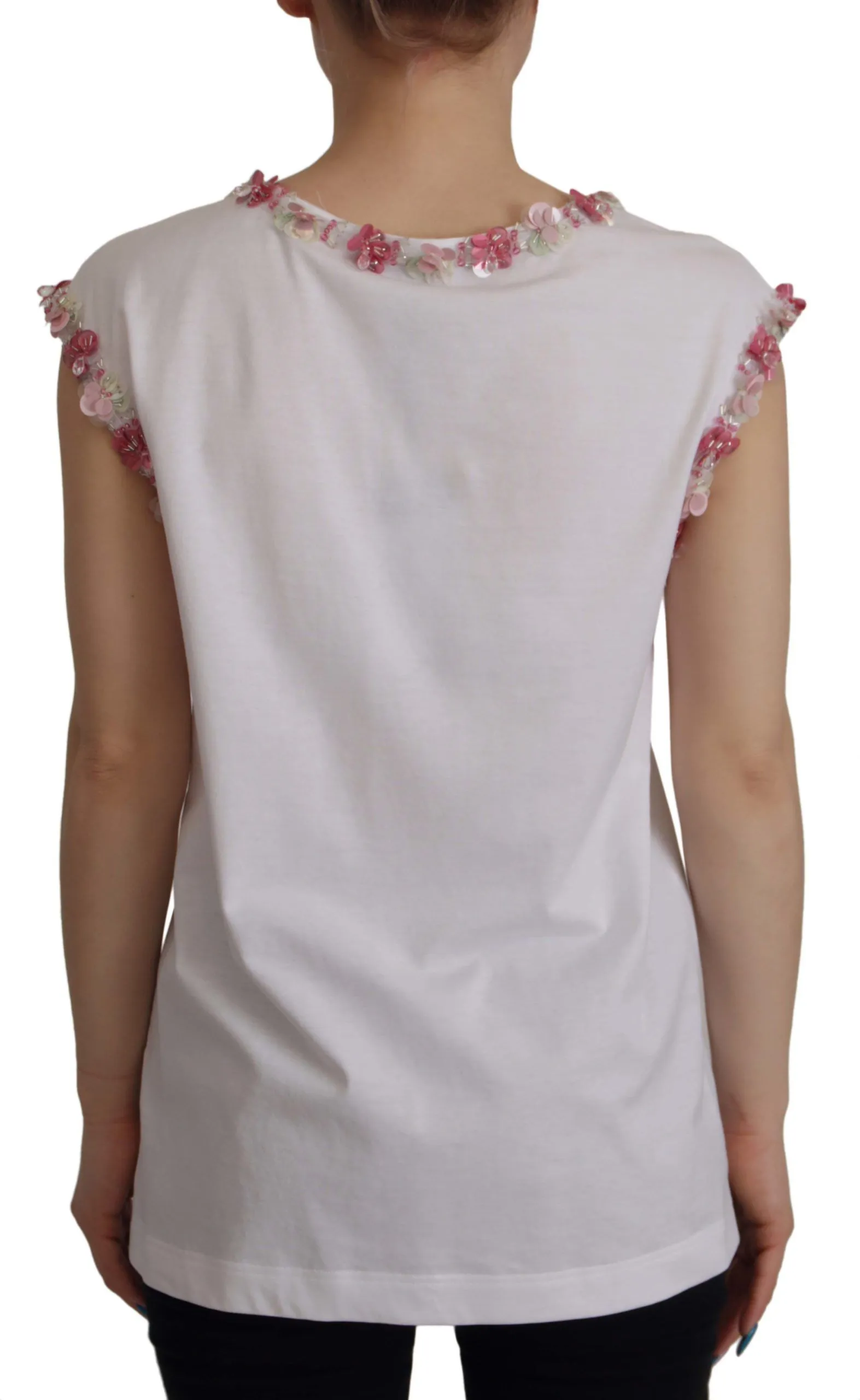 White DG Crown Floral Sequin T-shirt sold by Lord & Taylor product image thumbnail 2