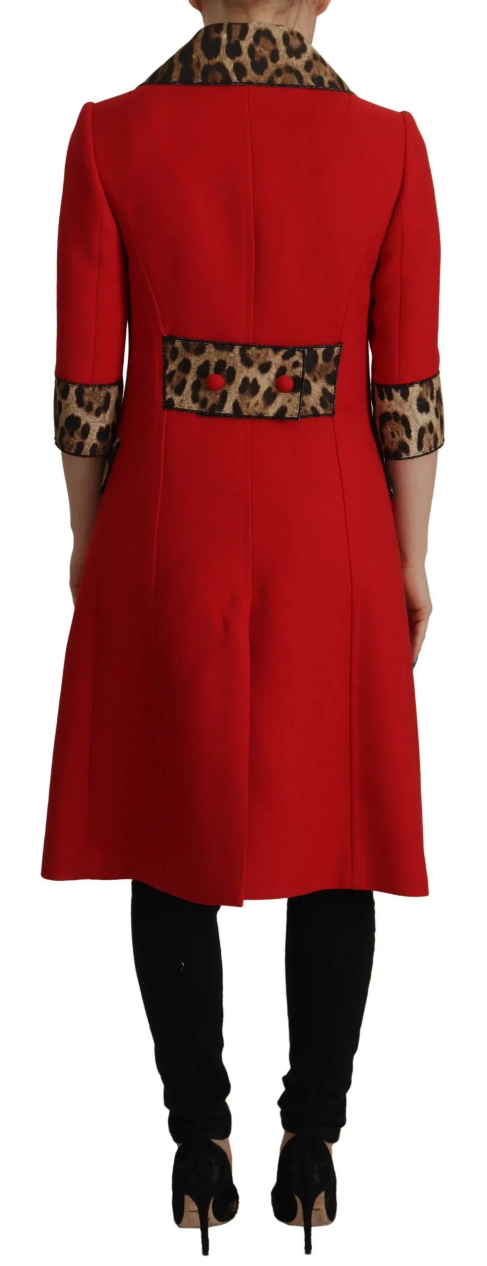 Red Leopard Wool Trenchcoat Jacket sold by Lord & Taylor product image thumbnail 3
