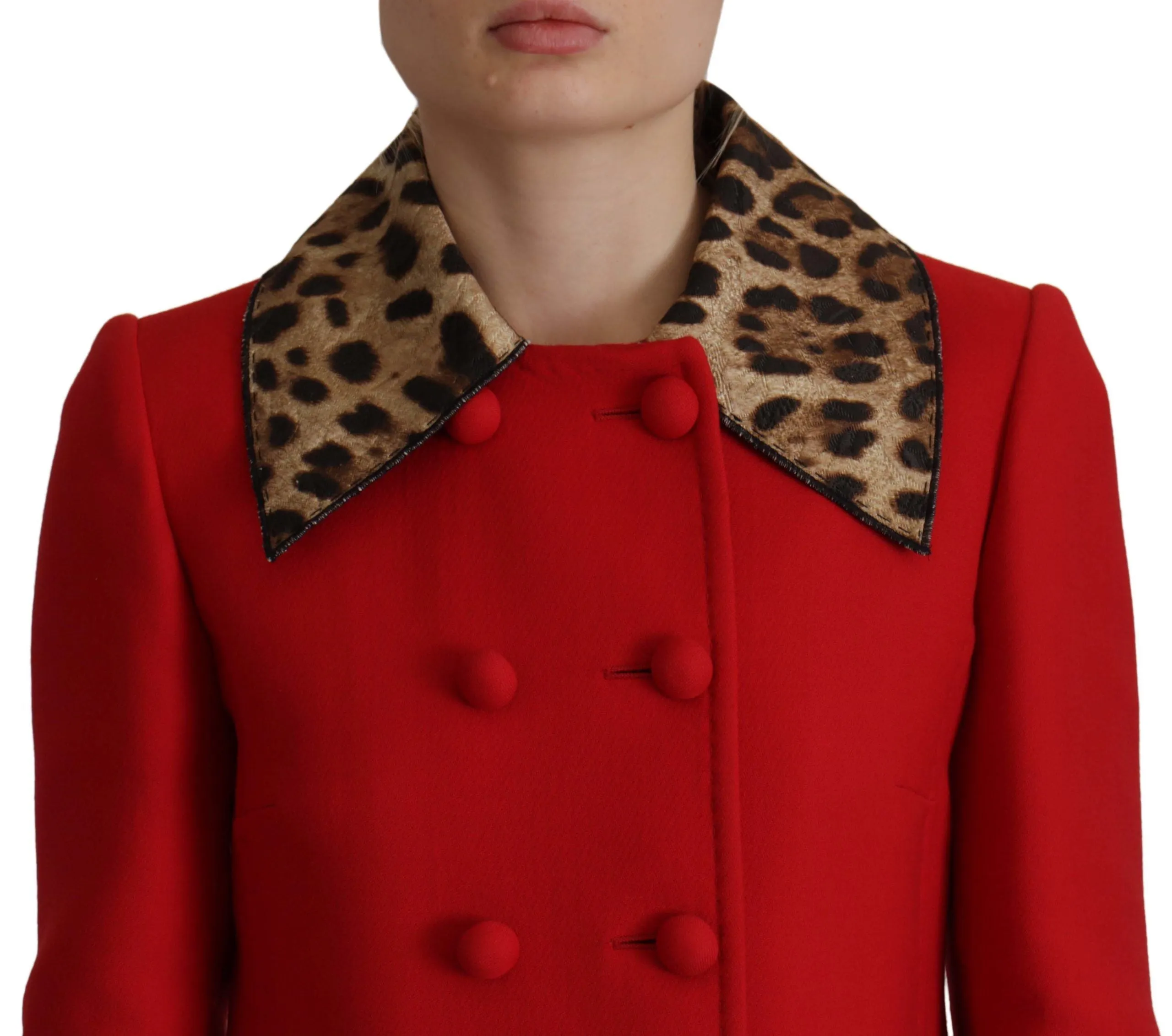 Red Leopard Wool Trenchcoat Jacket sold by Lord & Taylor product image thumbnail 4