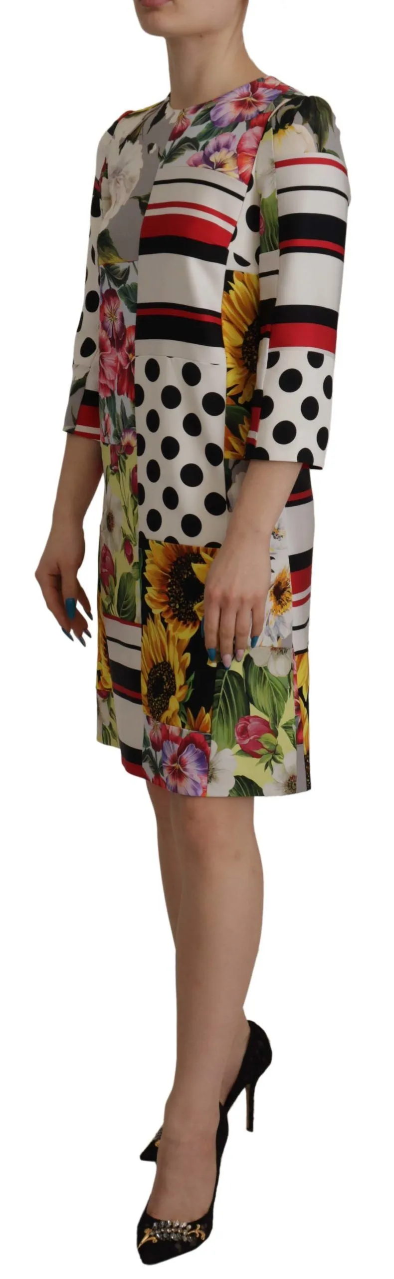 Multicolor Charmeuse Floral Sheath Jaquard Pachwork Dress sold by Lord & Taylor product image thumbnail 3