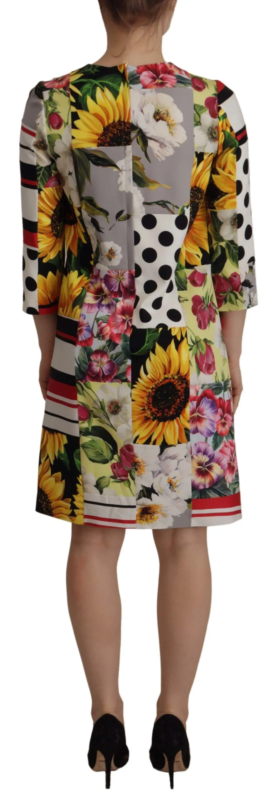 Multicolor Charmeuse Floral Sheath Jaquard Pachwork Dress sold by Lord & Taylor product image thumbnail 4