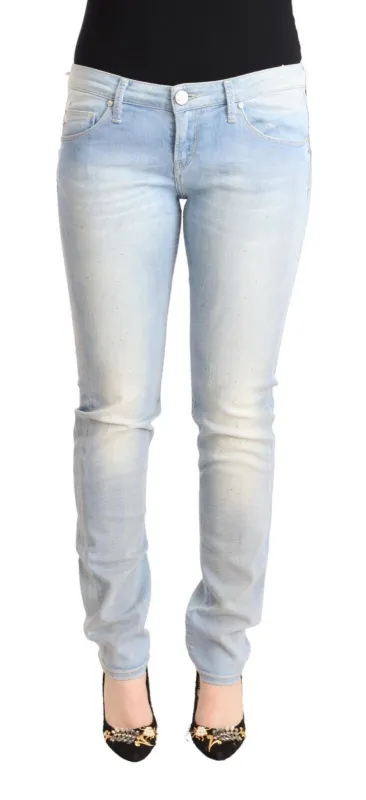 Light Blue Washed Cotton Low Waist Skinny Denim Jeans sold by Lord & Taylor