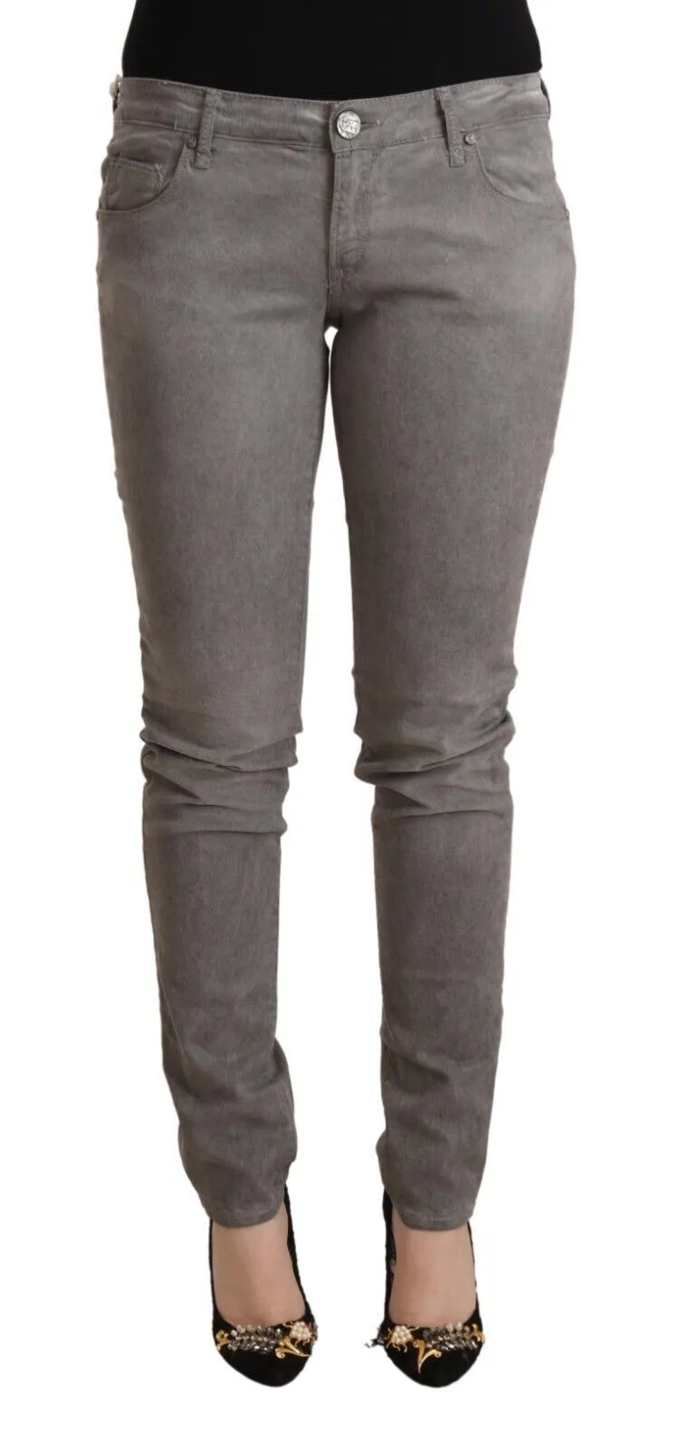 Gray Cotton Low Waist Skinny Push Up Denim Jeans sold by Lord & Taylor