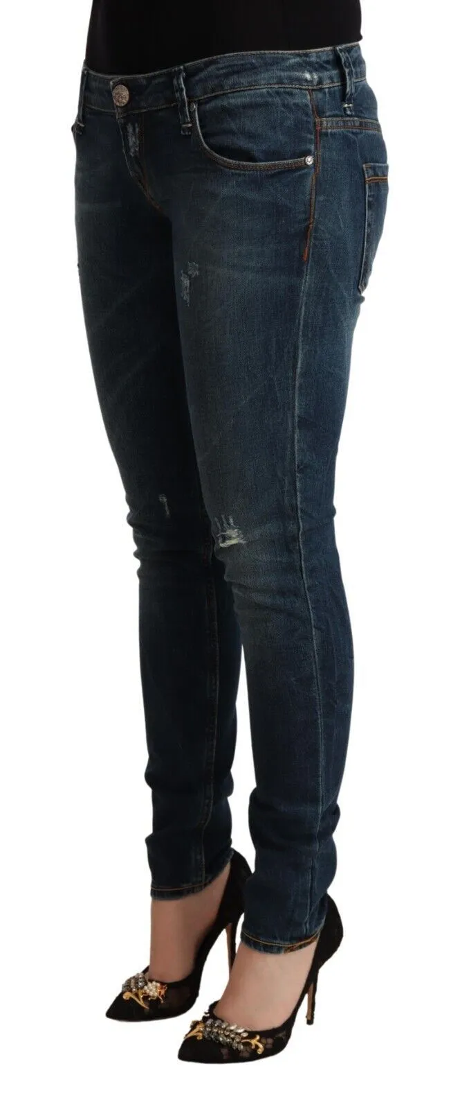 Blue Washed Low Waist Slim Fit Denim Jeans sold by Lord & Taylor product image thumbnail 2