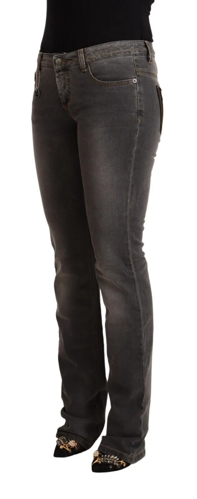 Gray Washed Low Waist Straight Denim Jeans sold by Lord & Taylor product image thumbnail 2