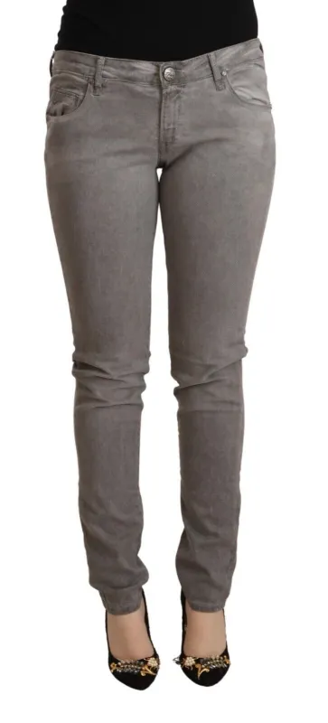 Gray Cotton Low Waist Skinny Push Up Denim Jeans sold by Lord & Taylor