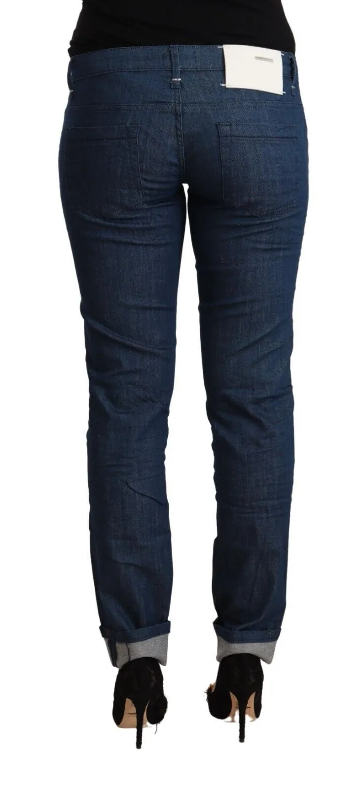 Blue Cotton Low Waist Skinny Denim Folded Hem Jeans sold by Lord & Taylor product image thumbnail 3