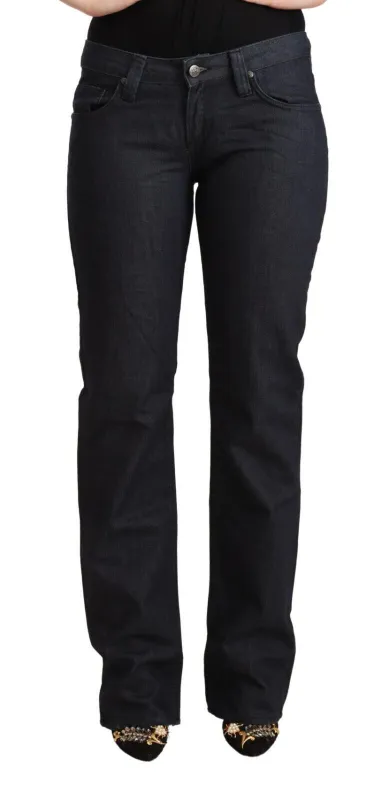 Dark Blue Cotton Stretch Low Waist Straight Denim Jeans sold by Lord & Taylor