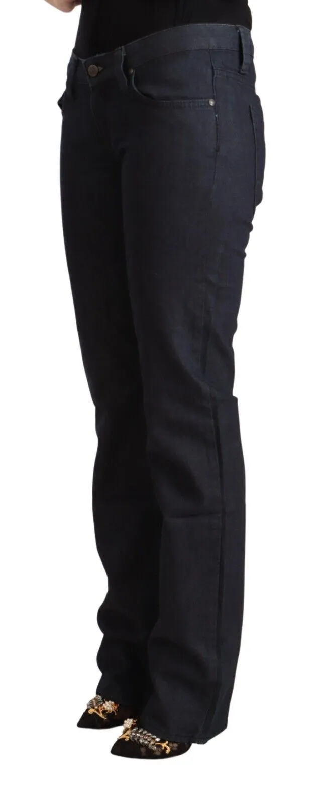 Dark Blue Cotton Stretch Low Waist Straight Denim Jeans sold by Lord & Taylor product image thumbnail 2
