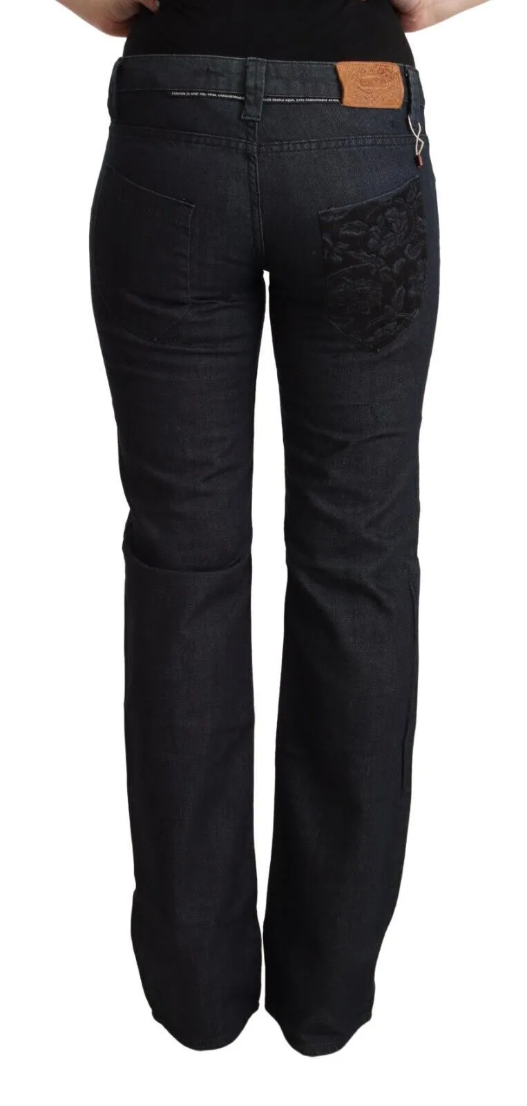 Dark Blue Cotton Stretch Low Waist Straight Denim Jeans sold by Lord & Taylor product image thumbnail 3