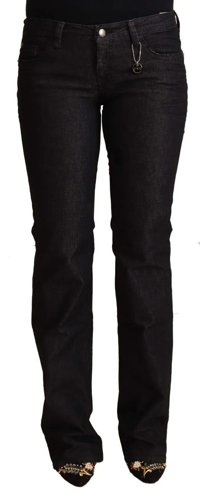Black Cotton Low Waist Skinny Jeans sold by Lord & Taylor