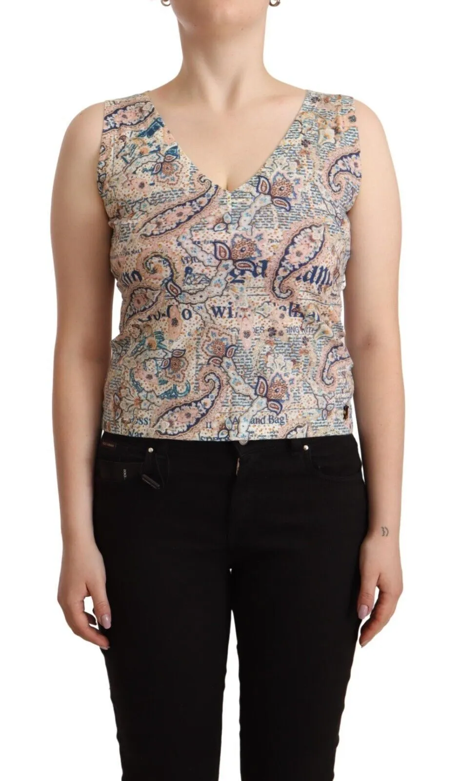 Multicolor Cotton Sleeveless V-neck Tank Top sold by Lord & Taylor
