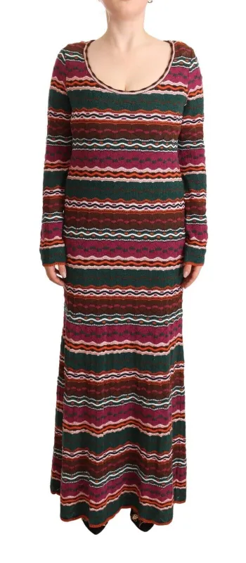 Multicolor Stripe Wool Knitted Maxi Sheath Dress sold by Lord & Taylor