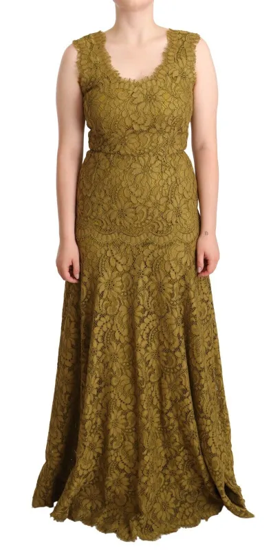 Brown Floral Lace Maxi Floor Length Dress sold by Lord & Taylor