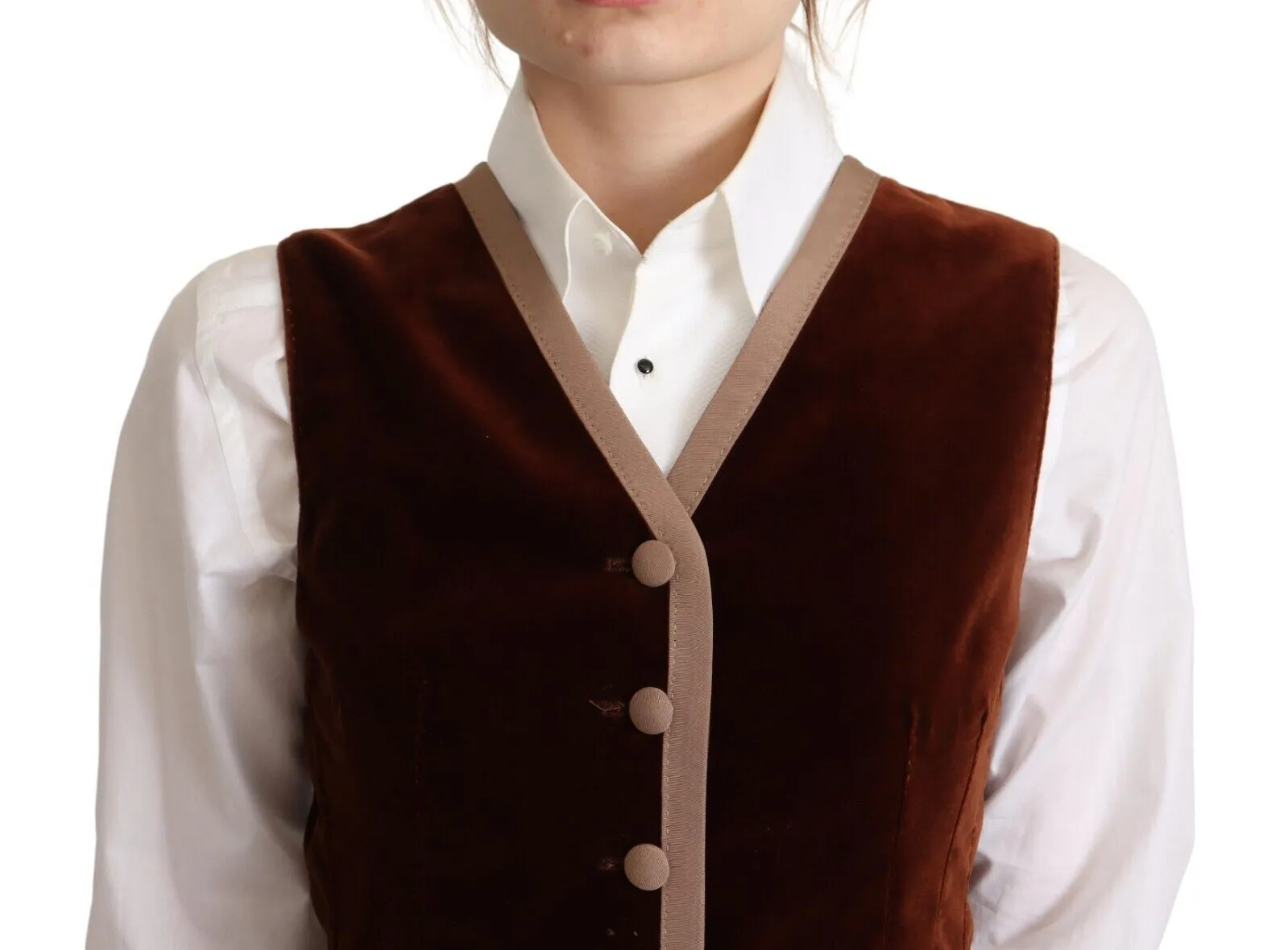 Bordeaux Velvet Cotton V-neck Sleeveless Vest Top sold by Lord & Taylor product image thumbnail 4