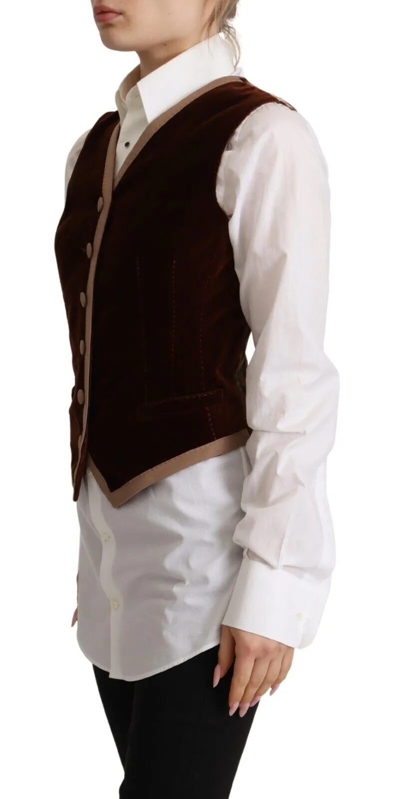 Bordeaux Velvet Cotton V-neck Sleeveless Vest Top sold by Lord & Taylor product image thumbnail 2