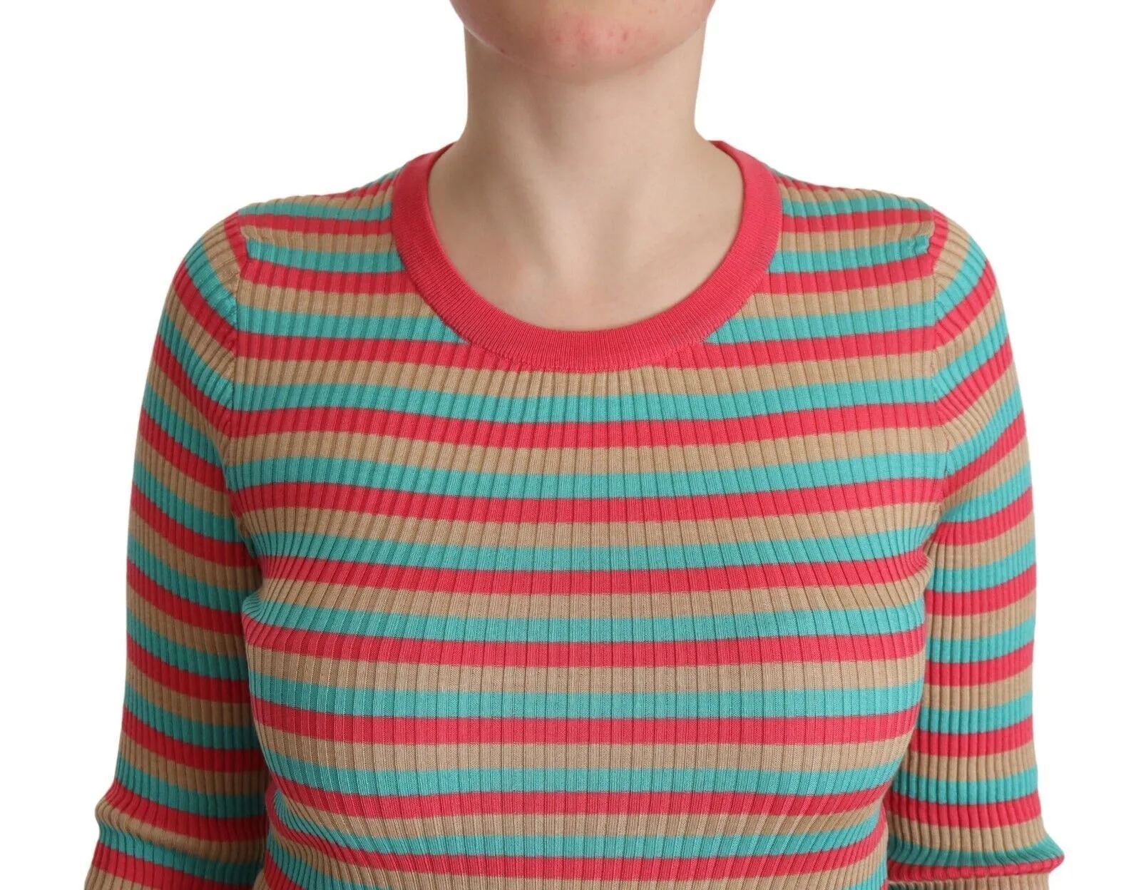 Multicolor Stripes Silk Crew Neck Pullover Top sold by Lord & Taylor product image thumbnail 4