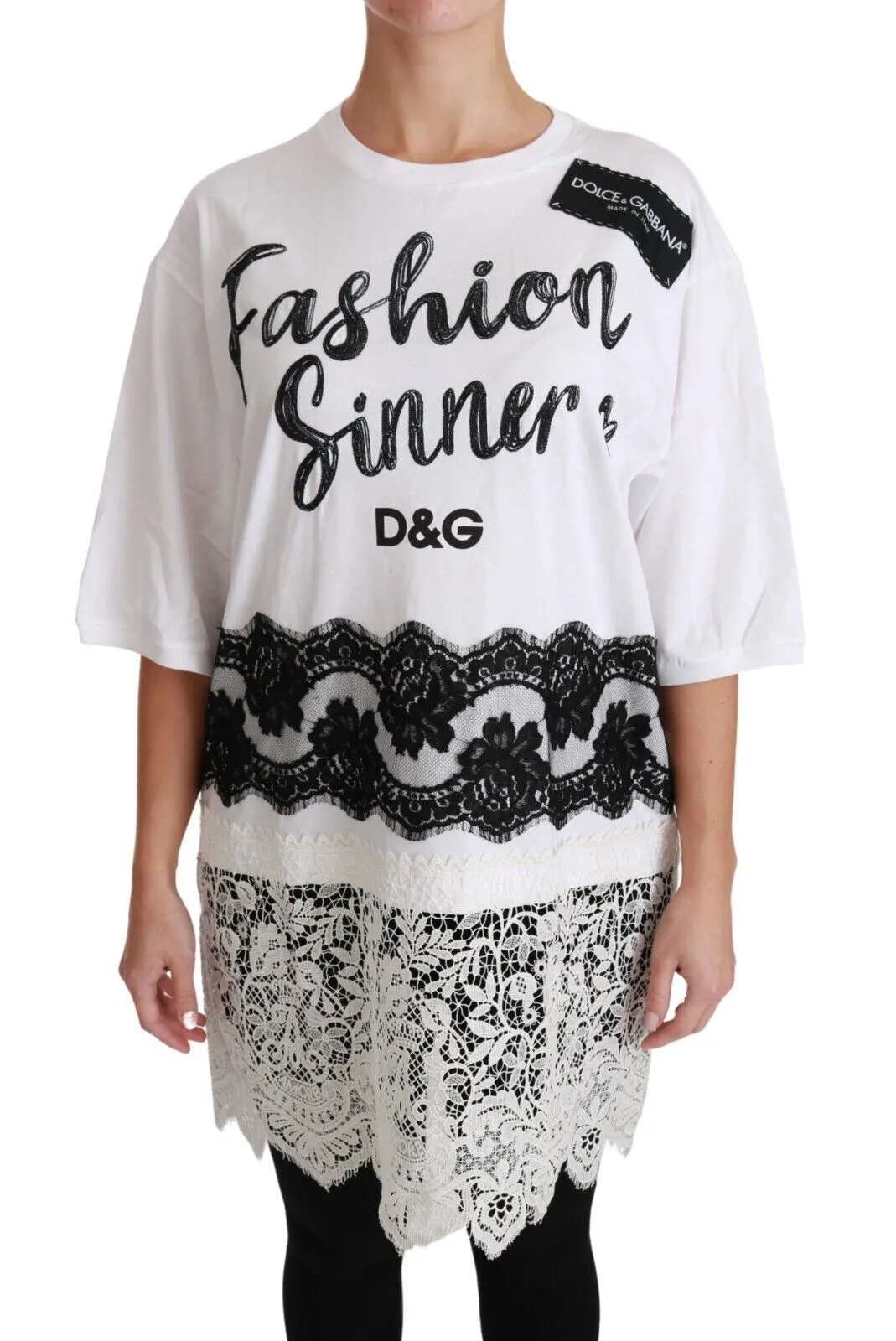 White Fashion Sinner Cotton Lace T-shirt Top sold by Lord & Taylor product image thumbnail 2