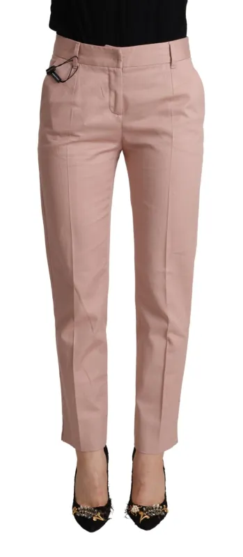 Pink Cotton Mid Waist Trouser Tapered Pants sold by Lord & Taylor