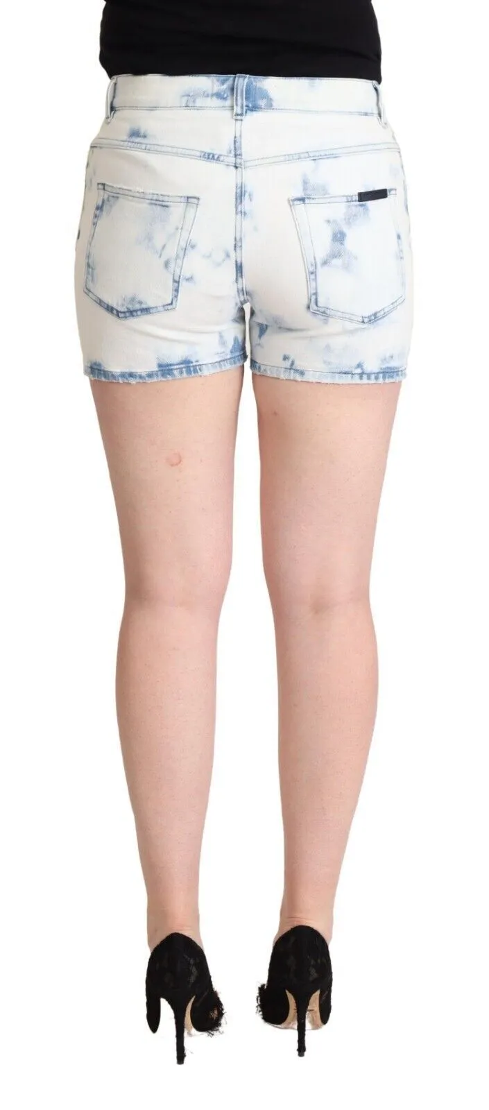 White Blue Dye Cotton Mid Waist Denim Shorts sold by Lord & Taylor product image thumbnail 3