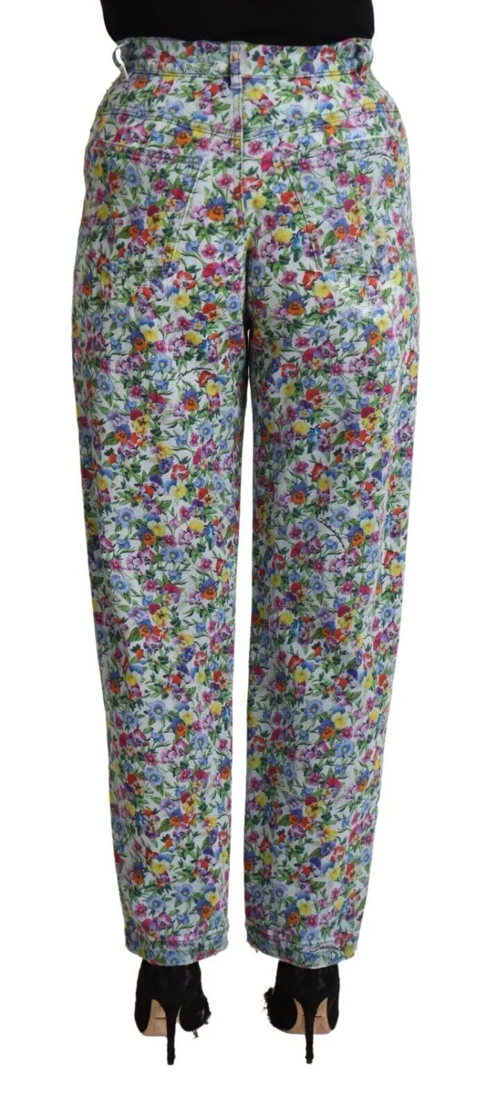 Blue Floral Print High Waist Denim Tapered Jeans sold by Lord & Taylor product image thumbnail 3