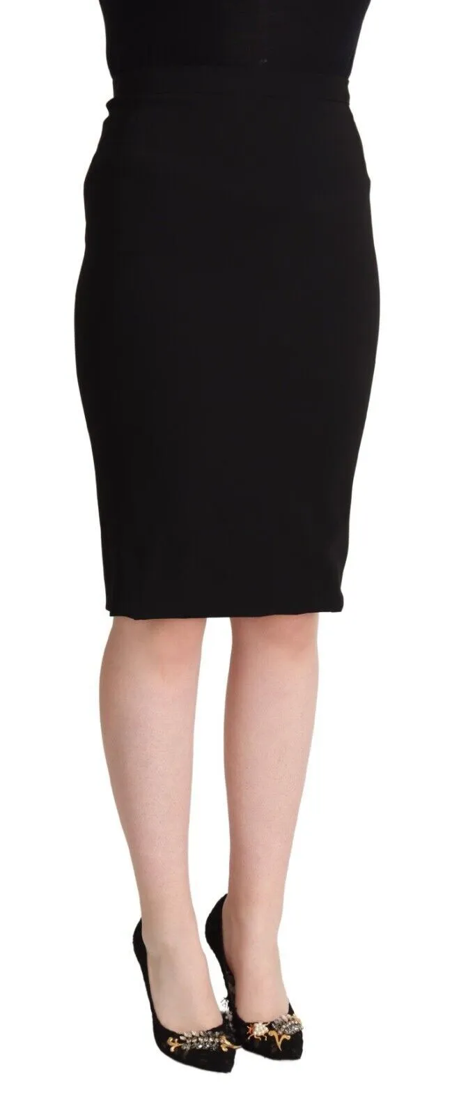 Black High Waist Knee Length Pencil Cut Skirt sold by Lord & Taylor product image thumbnail 2