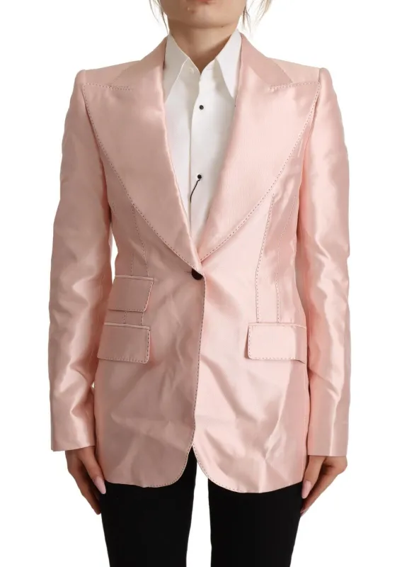 Pink Satin Long Sleeves Blazer Coat Jacket sold by Lord & Taylor