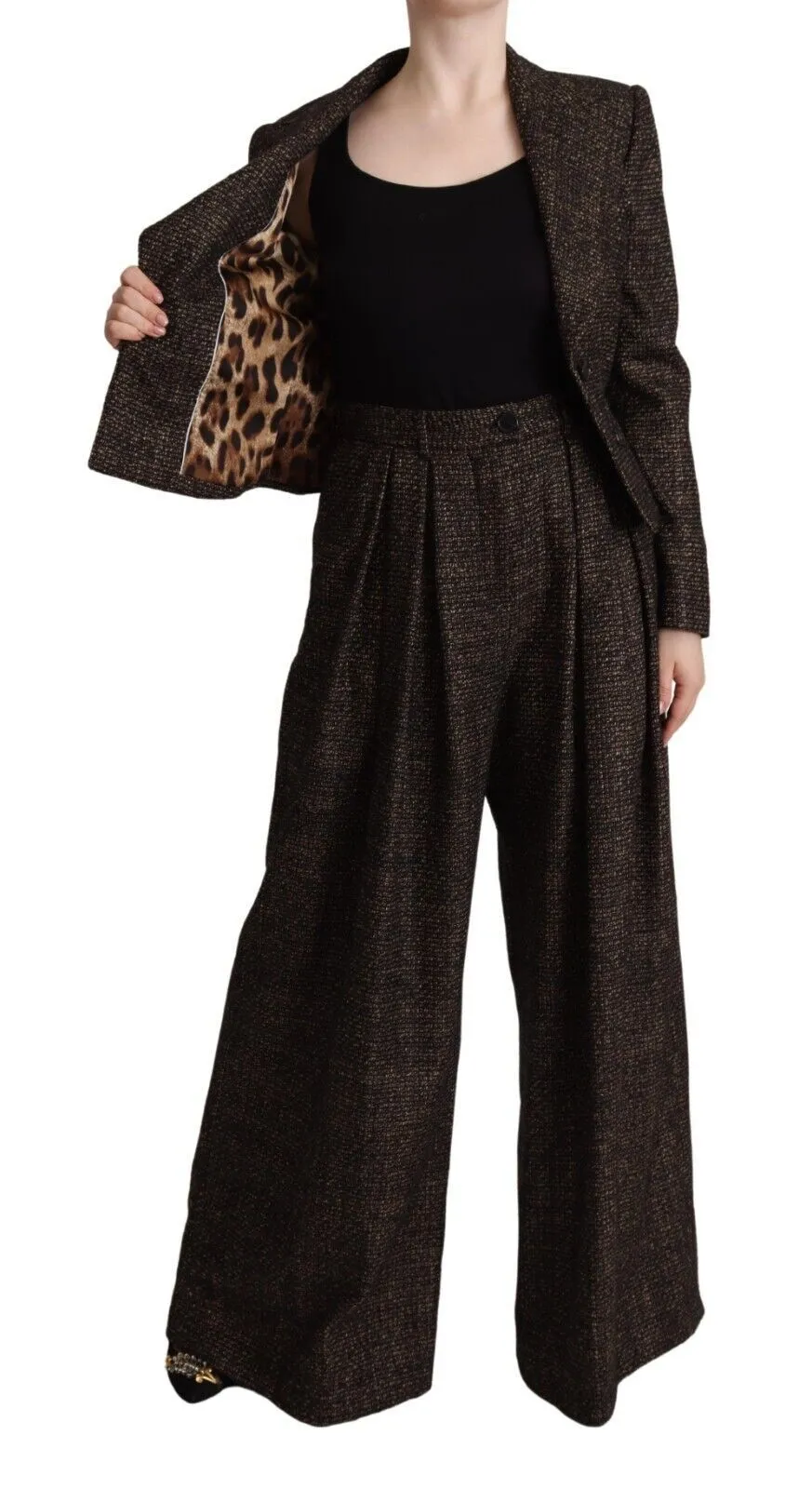 Dark Brown Wool Single Breasted 2 Pc Jacket Pants sold by Lord & Taylor product image thumbnail 5